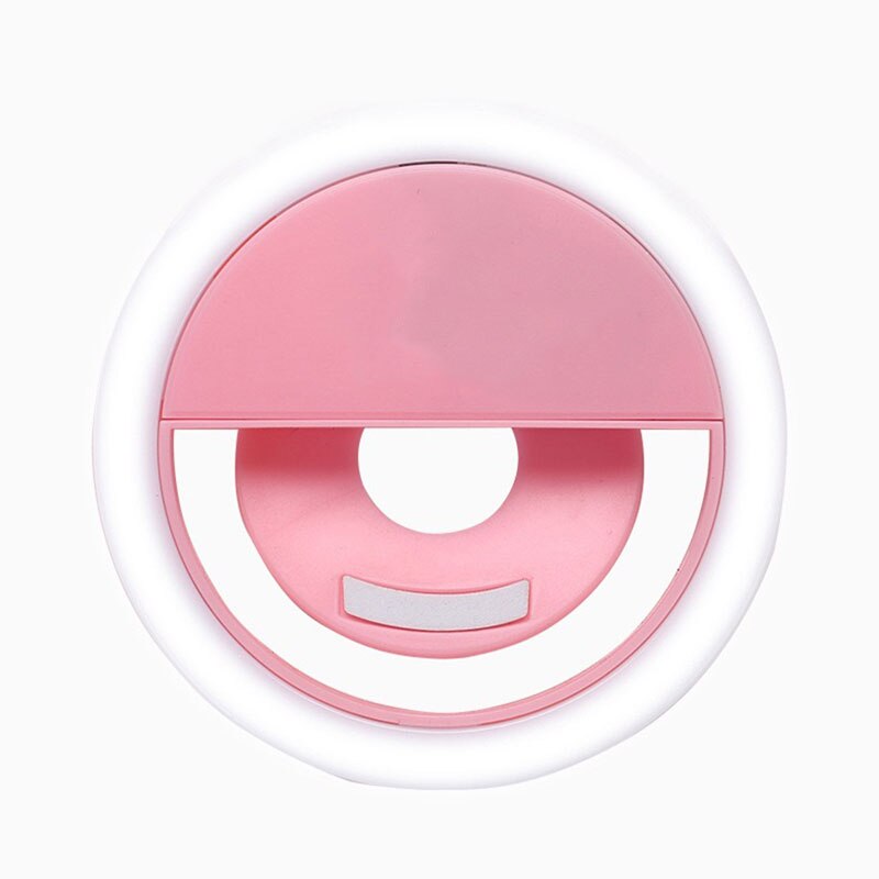 Vinlo USB Rechargeable Selfie Light, 3-Level Brightness Adjustment Mini LED Light Ring,for Mobile Phone Selfie, Night Light: V01A pink