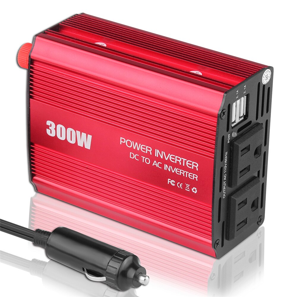 Car Inverter Converter 300W DC to AC 2 USB Dual AC... – Vicedeal
