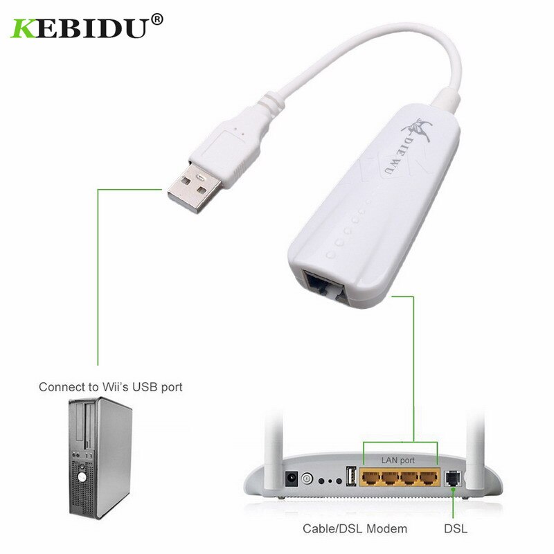 KEBIDU-adaptador Ethernet USB a RJ45 para Windows 7/8/10/XP, tarjeta de red USB 2,0, Lan, Gigabit, Internet,