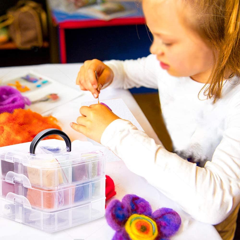 KAOBUY 38pcs Needle Felting Kit 24 Colors Wool Roving For Felting Needle Felting Starter Kit With Basic Felt Tools Supplies