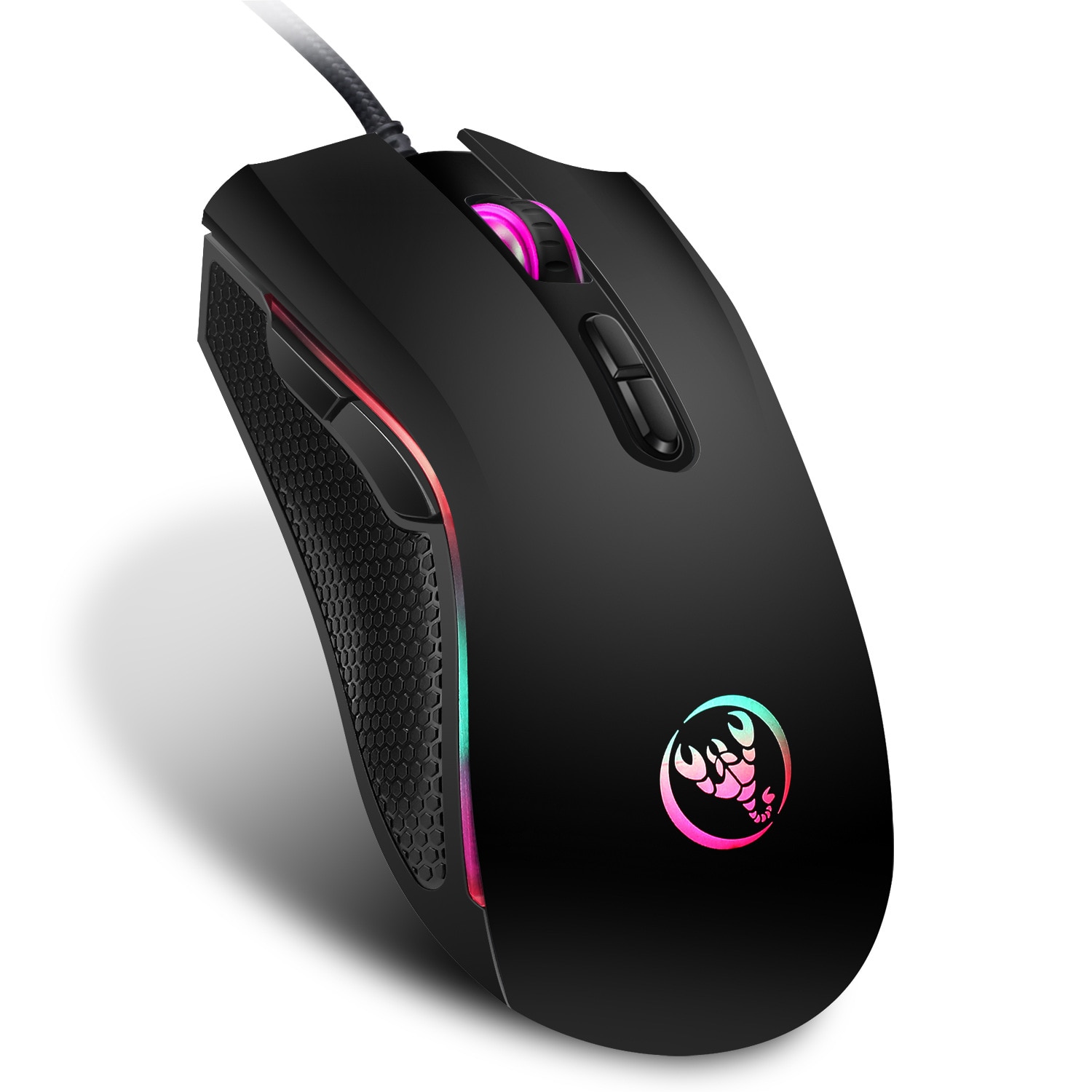 Hongsund Upgraded version RGB Light 7200DPI Macro Programmable 7 Buttons Optical USB Wired Mouse Gamer Mice computer Gaming