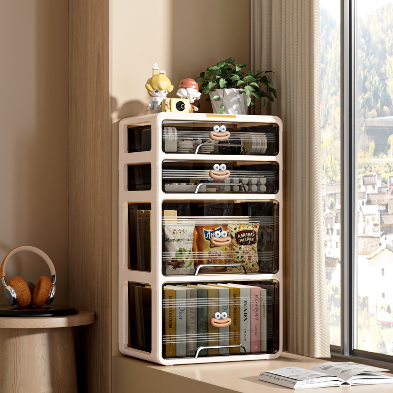 Window-side drawer-style storage cabinet, suitable for storing household snacks and toys; window sill-style book storage box