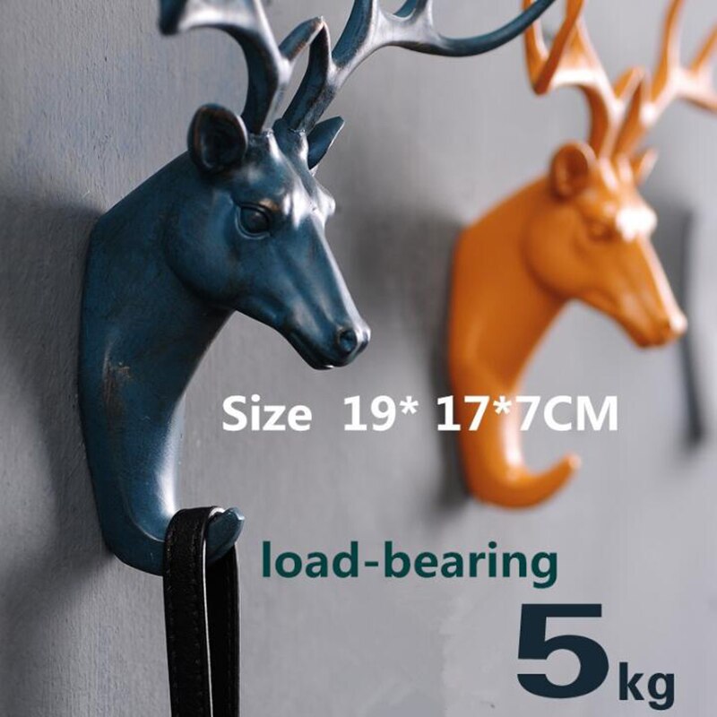 Amerikaanse stijl decoratieve haak dier hertenkop model wandhaak kapstok wanddecoratie sleutel opbergrek deurhaak 04286