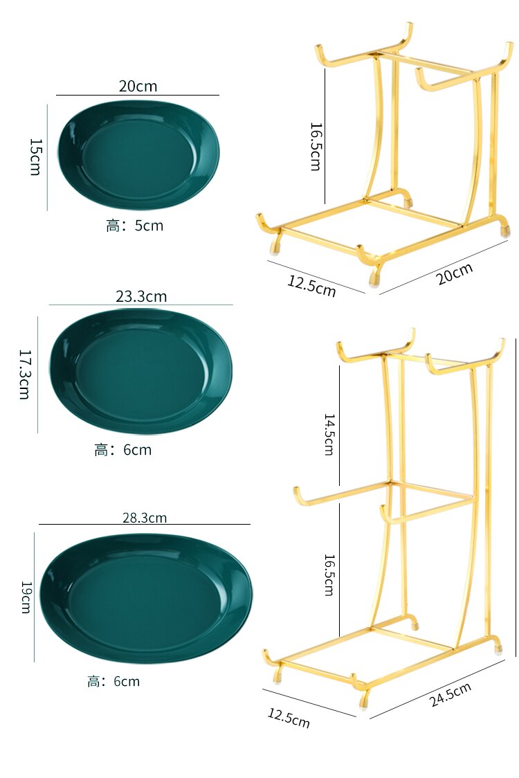 Nordic Ceramic Fruit Plate Living Room Multi-layer Fruit Dish Snack Basket Household Dry Fruit Bowl Fruit Bowl Luxury