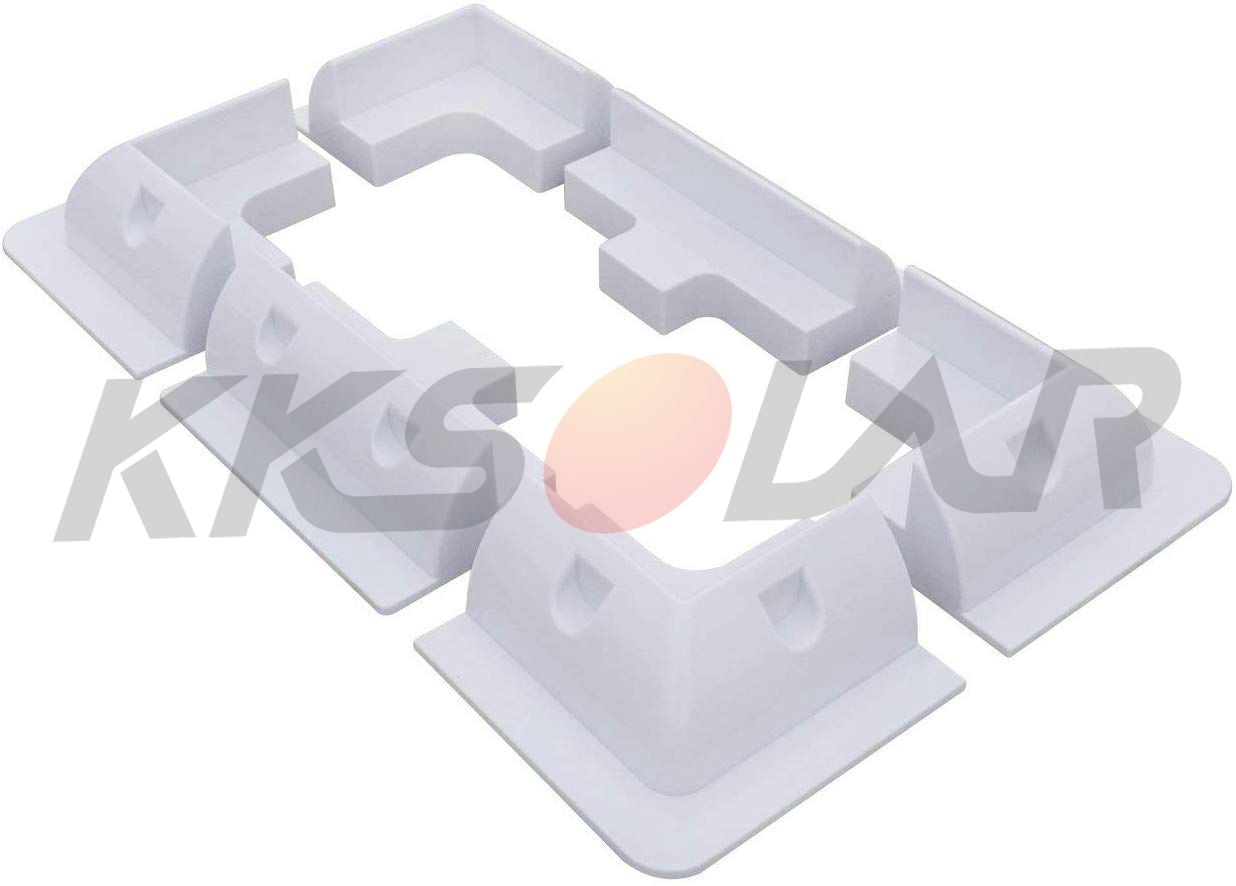 6pc ABS Solar Panel Mounting Bracket White Rectangle Set-Free Corner Bracket Mount for RV, Boats, Caravans, Marine, Motorhomes