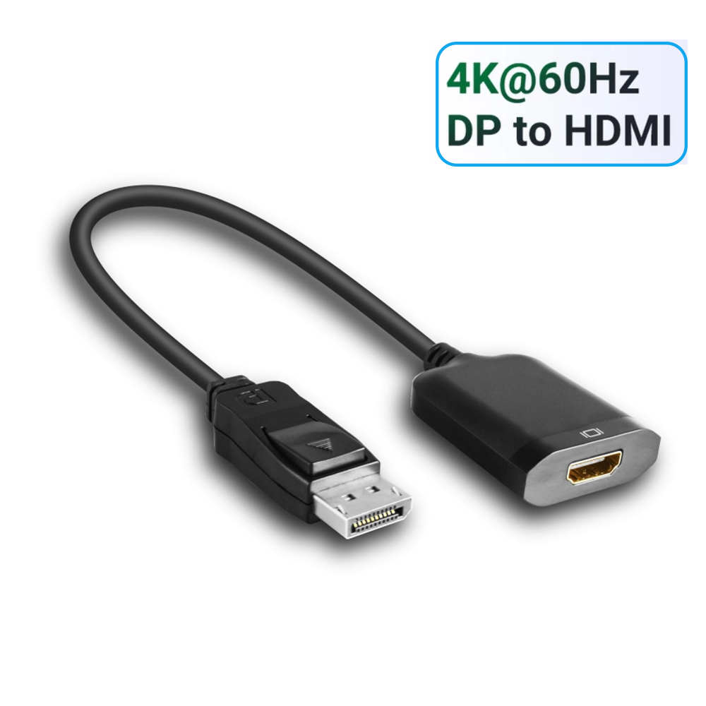 DisplayPort to HDMI 2.0 Adapter Cable 4K 60Hz DisplayPort 1.4 to HDMI 2.0 adapter for PC laptop to HDMI out 4K DP to HDMI