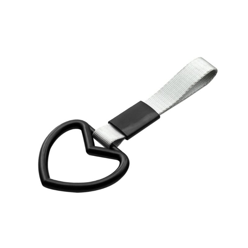Biltillbehör tsurikawa hjärta form ring jdm tåg buss handtag hand charm rem drift drift pvc plast 6 färg: Svart
