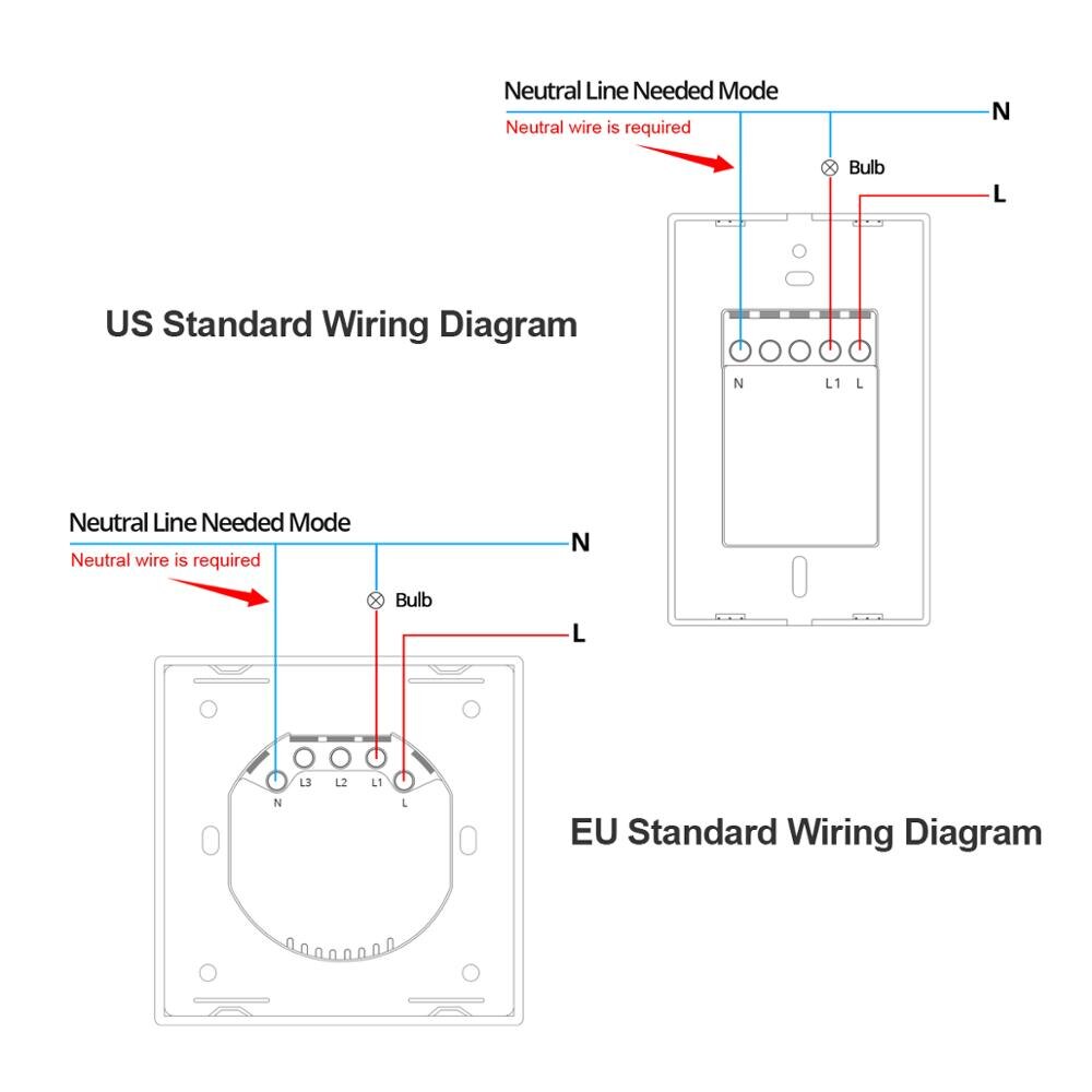 Led lysdæmper switch tuya smart life app wifi smart væg lys touch switch dæmpning 220v 110v kompatibel alexa google home eu / us