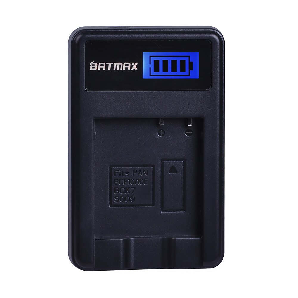 Batamx 1400mAh DMW-BCF10 DMW-BCF10E DMW-BCF10PP Battery+LCD USB Charger for Panasonic Lumix CGA-S/106B, DMC-F2, DMC-F3, DMC-FH1