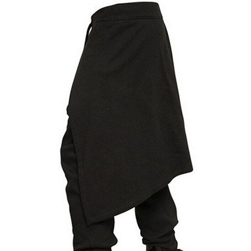 Susola cool herre gotisk punk stil haremsbukser sorte hip hop streetwear skinny kjole nederdel bukser bukser imiteret todelt sæt