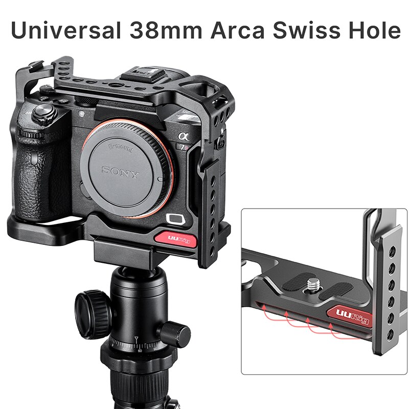 UURig Metall KäFeige Anlage für Sony A73 A7III A7R3 A7M3 Anlage mit Arca schweizerisch und Arri Ortung See Verlängern Kalt schuh Montieren Mic Licht