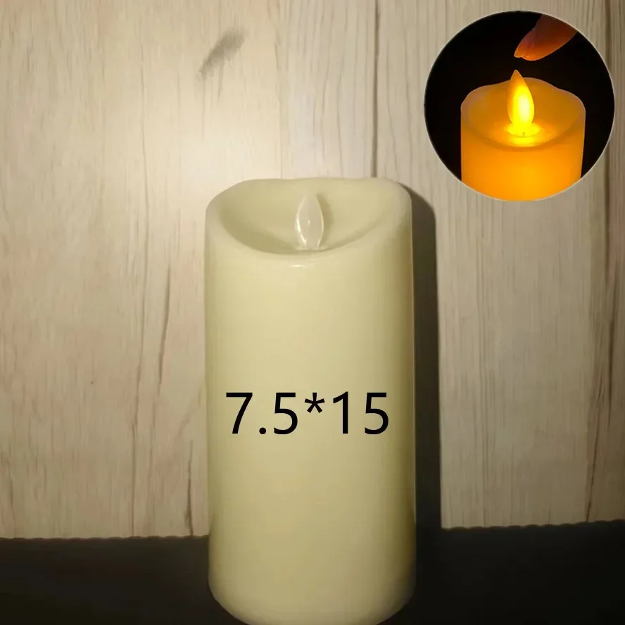 Lámpara de vela eléctrica LED, velas oscilantes sin llama, velas alimentadas por batería para de cumpleaños, suministros de decoración de boda: Blanco