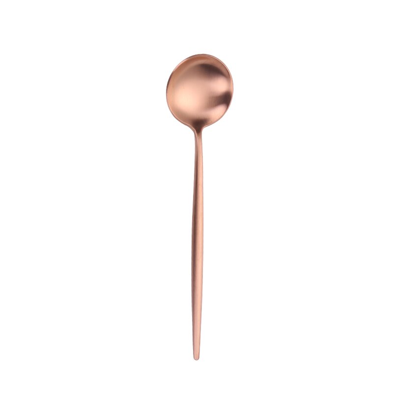 Gold Spoon Dinnerware Set Rose Gold Dinner Set Matte Cutlery Dinner Set Tableware Cutlery Set Dinnerware Set Gold Tea Spoon Fork: dessert spoon