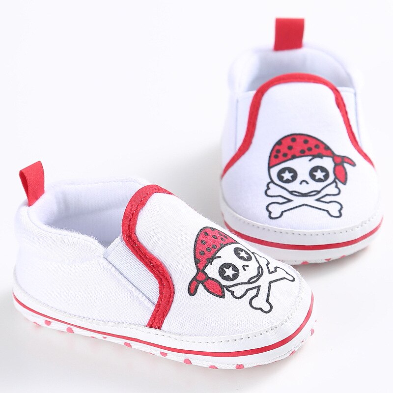 baby canvas shoes Halloween Skull Pattern Print infant Soft soled shoes for girls Boys Shallow Casual sneaker 0-18 M