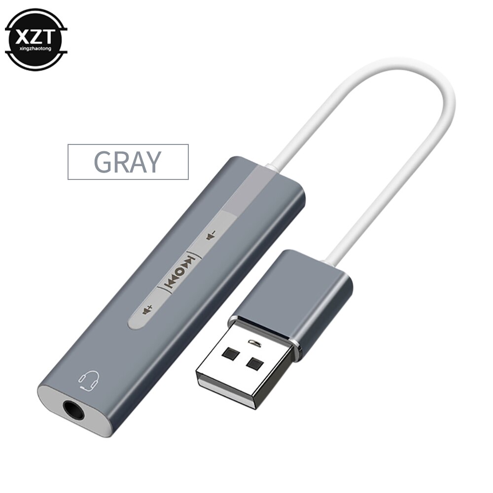 Scheda Audio USB esterna 2 in 1 adattatore 7.1 da USB a 3.5mm Audio cuffie Audio 3D microfono Jack da 3.5mm per PC portatile: GRAY