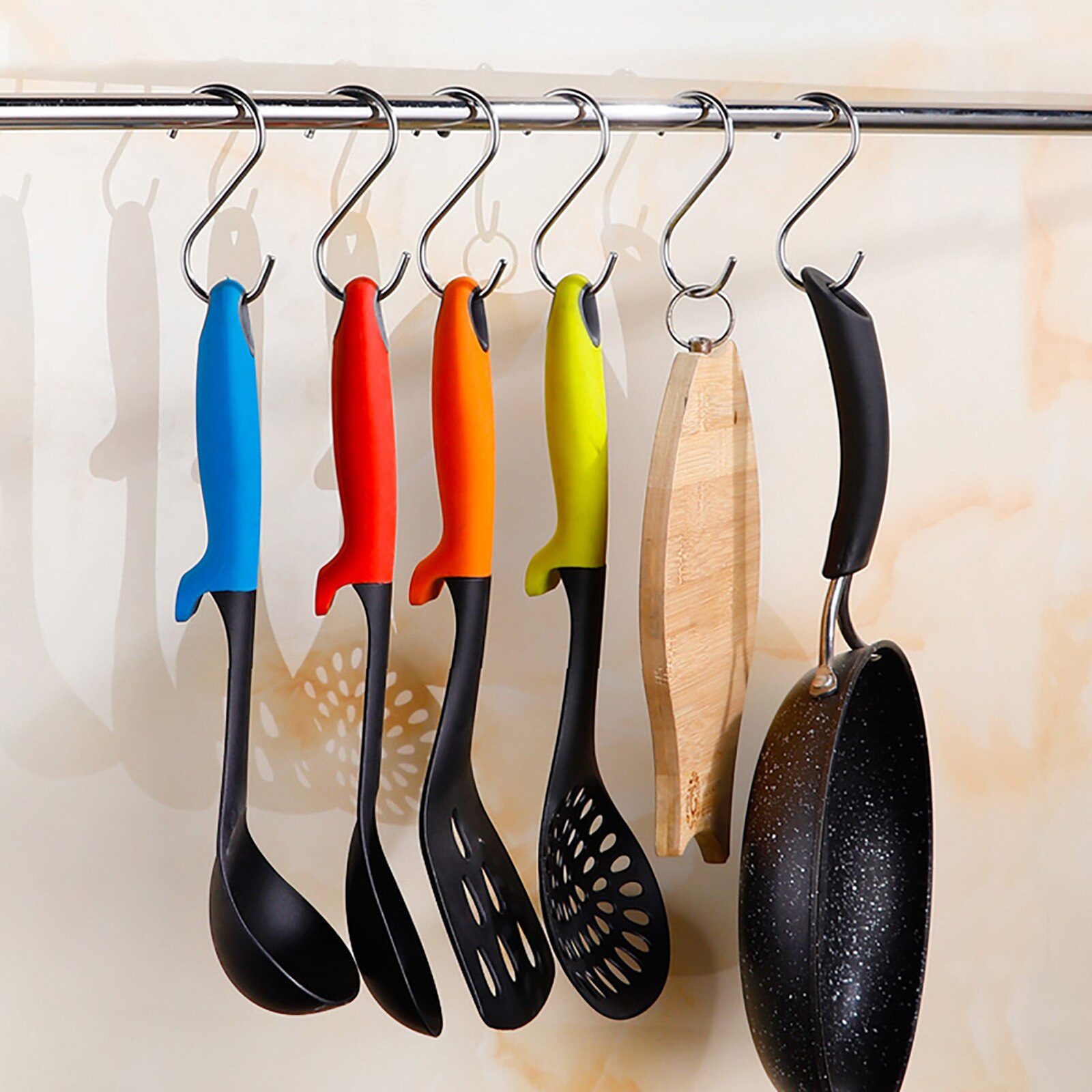 12 Stuks Rvs S-Vorm Haak Keuken Slaapkamer Multifunctionele Reling Hanger Haak Sluiting Holder Haken Opknoping gereedschap # T2P