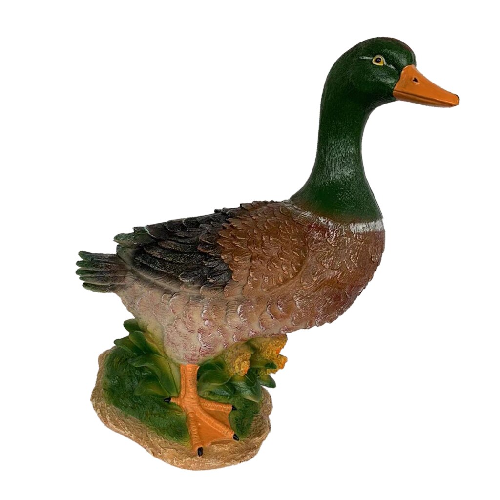 Haveindretning udendørs harpiks andestatue naturtro andeskulpturer til haveplæneindretning bryllupsfest favoriser hjem bordplade: Flerfarvet