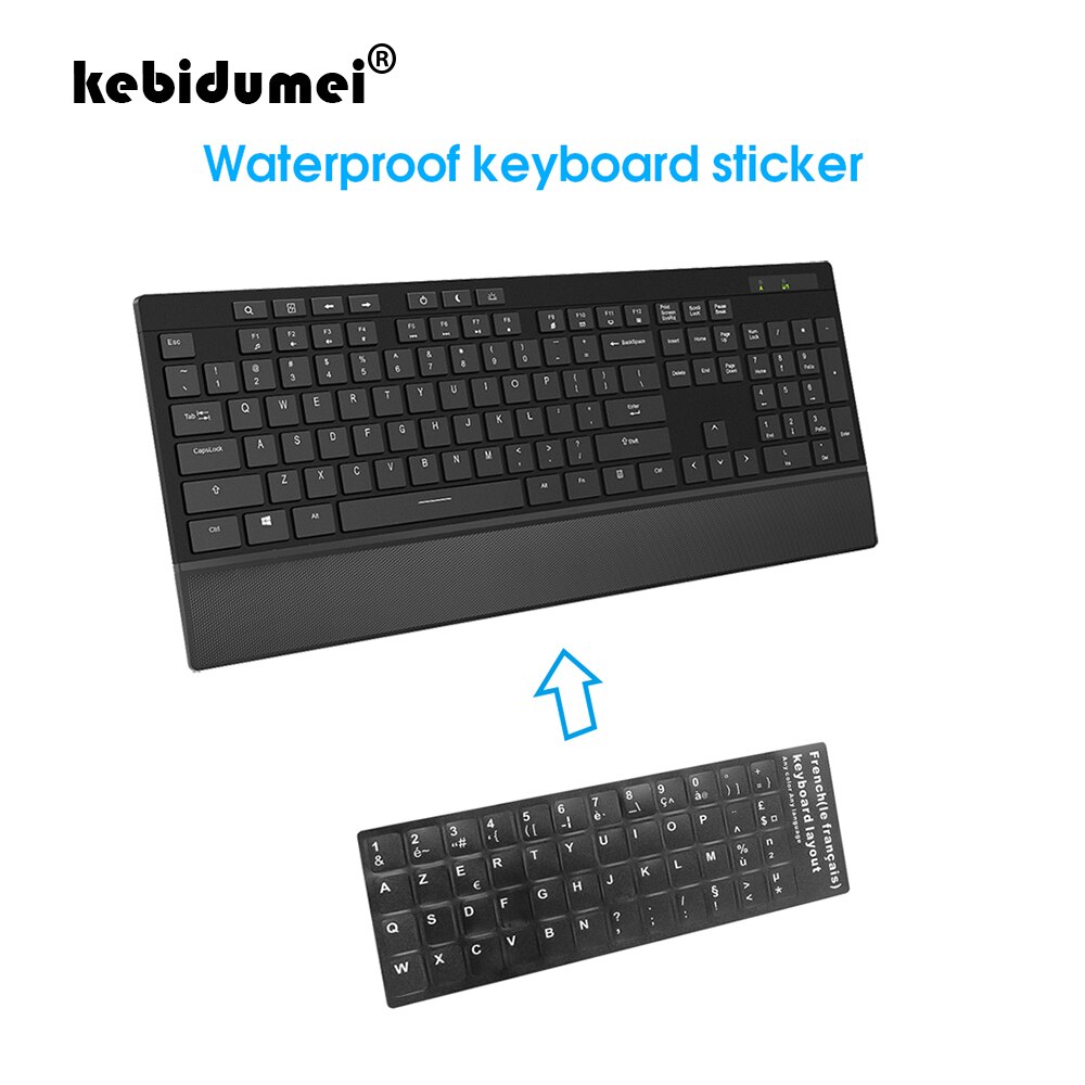 Pegatinas de teclado ruso, francés, ruso, español, árabe, adhesivos para portátil, fundas de teclado de escritorio
