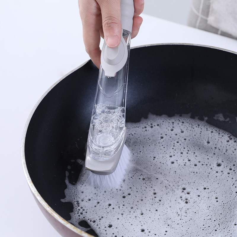 Wikhostar Keuken Reinigingsborstel Met Afwassen Spons 2 In 1 Lange Handvat Afwasborstel Household Cleaning Tools