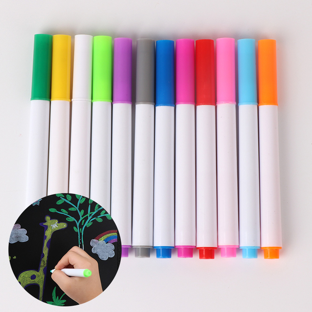 12 kleuren Stofvrij Uitwisbare Vloeibare Krijt Markers Kleur Pennen Set voor Kids Kinderen Tekening Schilderen Verjaardag Christma