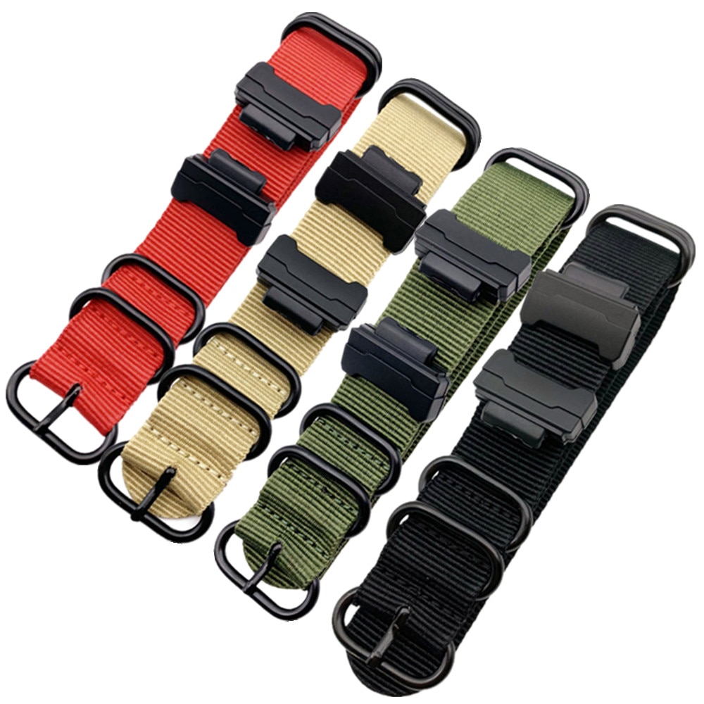 Nylon urrem til g-shock dw -5600 6900 ga-110 gw-m5610 dw-9052/ gls -8900 serie urremme  + 16mm grænseflade terminaler