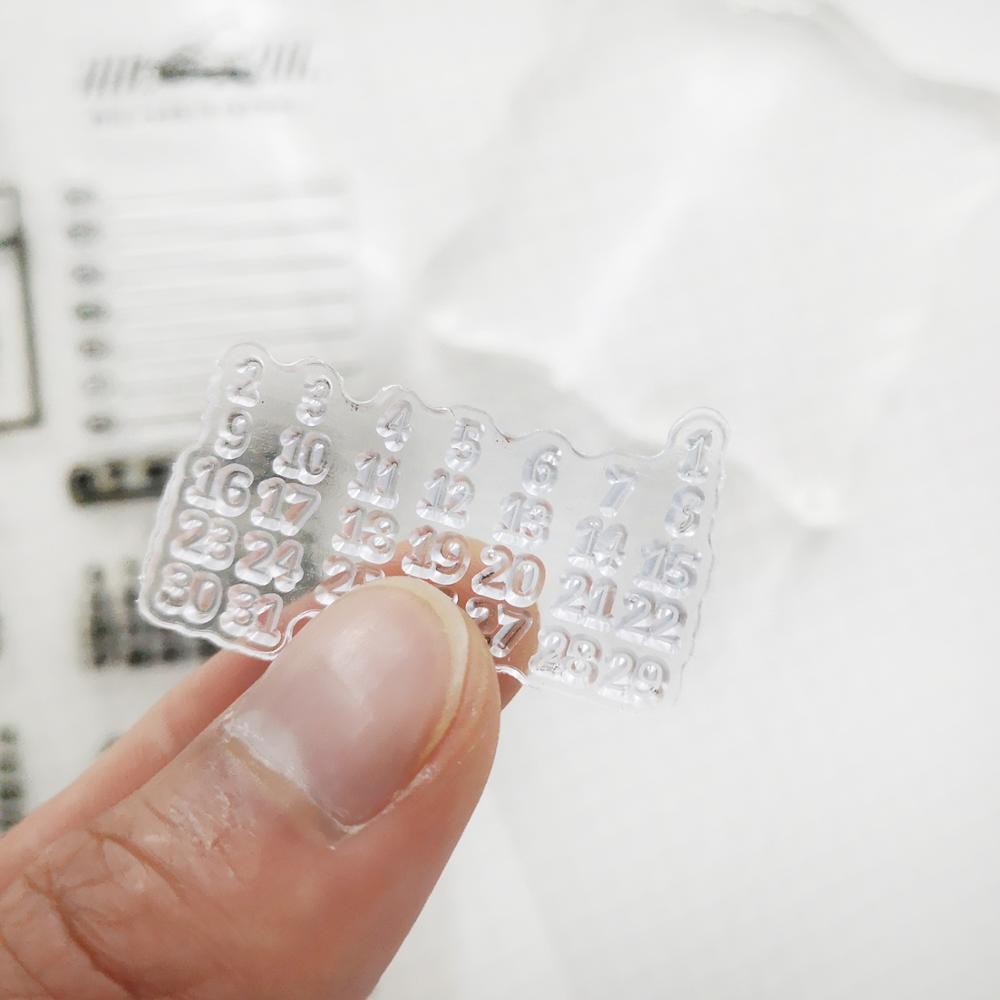 Silikone stempel gennemsigtigt klart stempel diy silicium gummi blankt månedligt