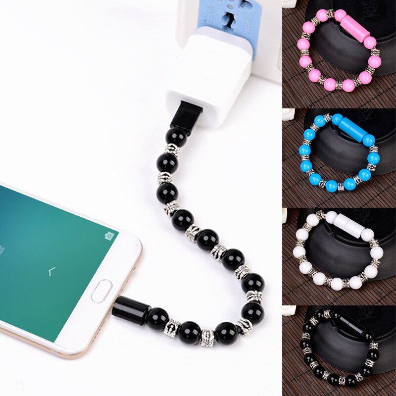 Bracelet de chargeur intelligent, bijoux, perles, poignet, USB, câble de données de charge Invisible, Compatible avec IPhone Type C Android