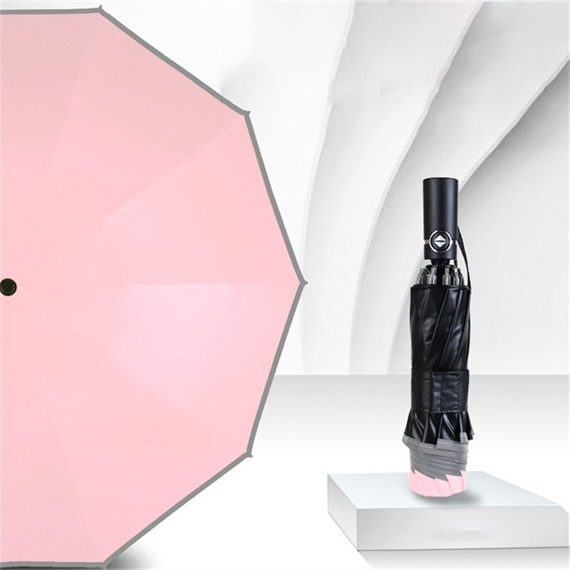 Only Jime Automatic Reverse Umbrella Windproof Umbrellas Folding Waterproof Folding Reverse Umbrella Rain Gear: Pink