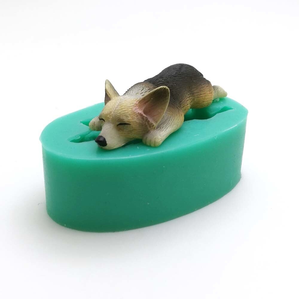 Corgi bulldog silikonfondantformar 13 hundar formar djurtårta dekorationsverktyg choklad dessert polymer lerform  f0661xg: F0661xg