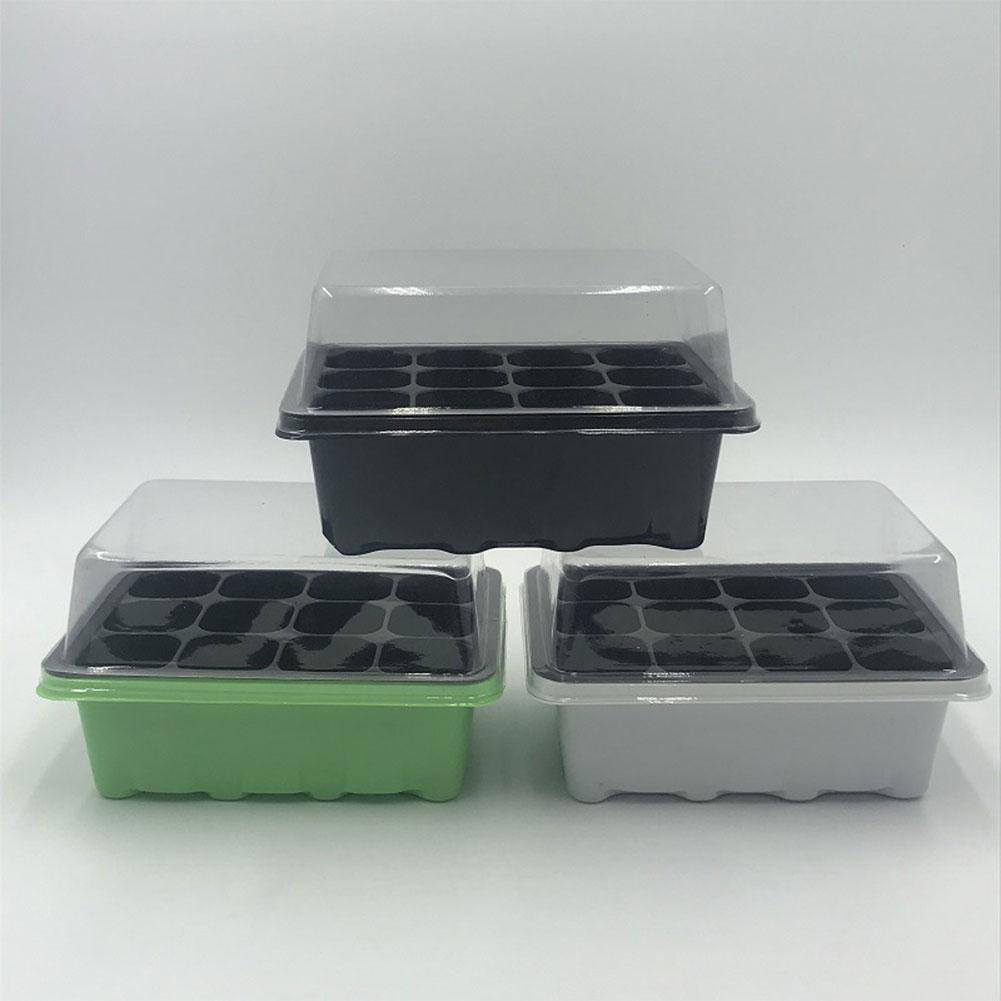 12-hole Plant Growing Box Ventilated Seedling Box For Sowing Nursery Pots Mini Greenhouse With Ventilated Cover Seedling Tray