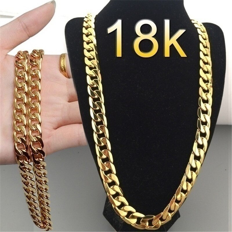 Gold Plating Rvs Ketting Ketting Heren 6Mm Breed Ketting Voor Diy Sieraden Materialen Handgemaakte Levert 40-76cm