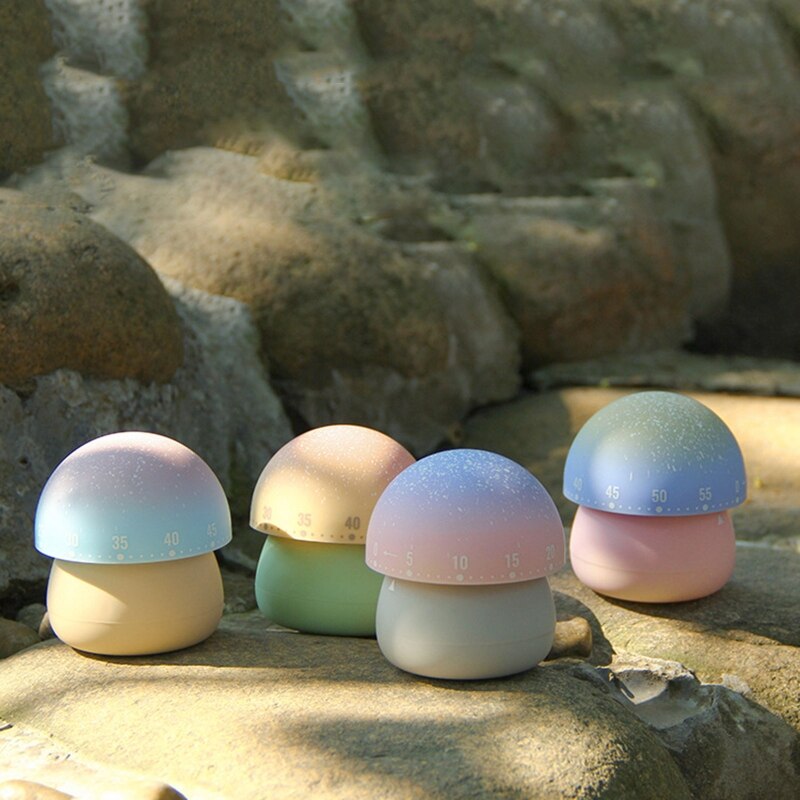 Cute Mushroom Timer Time Management Mechanical Kitchen Timers for Home Kitchen Cooking Playing Pianos Study Manual