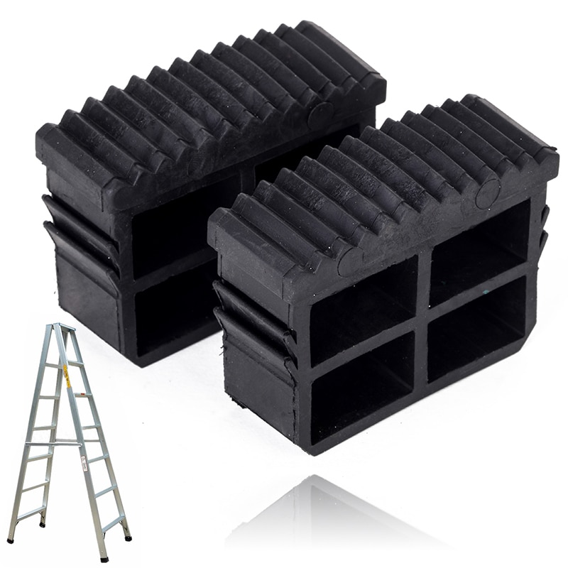 2pcs Black Rubber Replacement Step Ladder Feet Non Slip Ladder Foot Grip Feet Sole Construction Tools