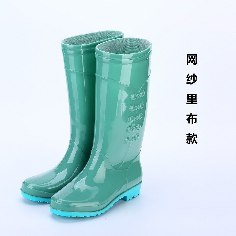 Dames imperméable à l'eau bottes de pluie femme mi-mollet femmes en caoutchouc bottes de pluie filles chaussures bottes de pluie PVC chaussures de pluie y789: green / 9