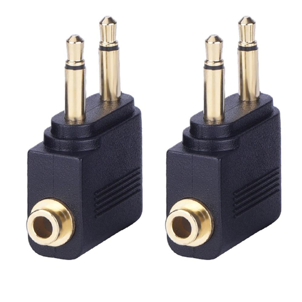 3.5mm Stereo Jack Socket Earphone Socket Adaptor Golden Plated Airline Airplane Flight Adapters for Headphone