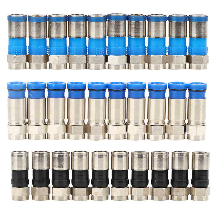 10pcs RG6 Coaxial Compression F Connector Adapter for Cable TV Antenna