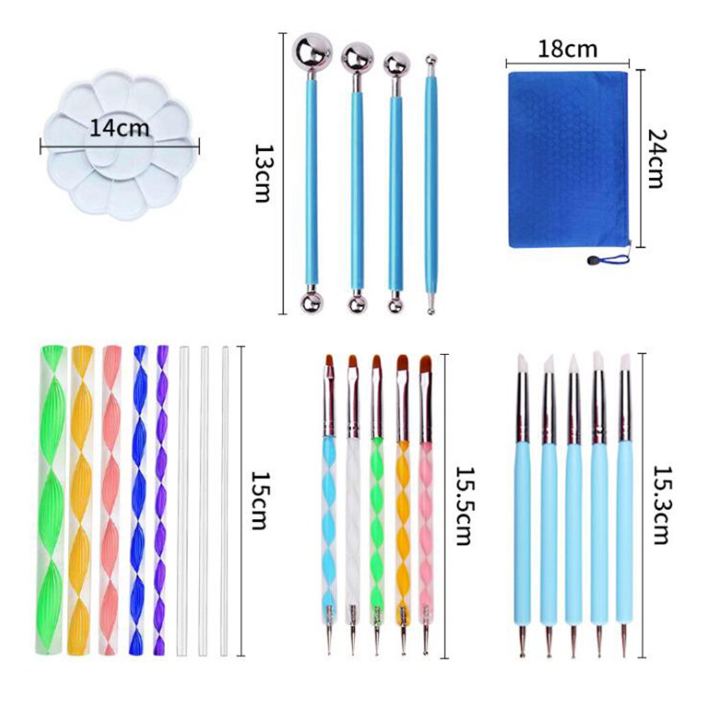 32pcs Mandala Dotting Tools Set Painting Stencils Rocks Template Set for Painting Rocks DIY Nail Art Craft Drawing Handwork
