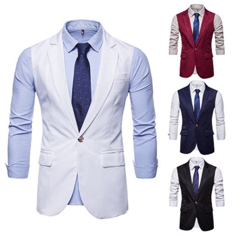 Mens Vest Waistcoat Men's Suit Dress Vest Autumn Slim Fit Longline Single Breasted Tuxedo Vests Gilet Costume Homme XXL