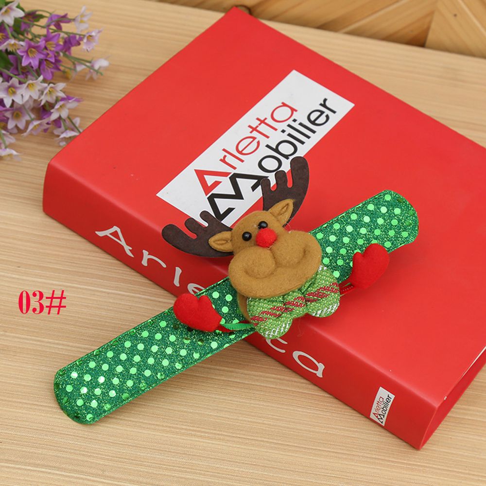Band Glowing LED Slap Wristband Light Up Bracelet For Christmas Xmas Party Event Festival Decor School Children Kids Supply: deer