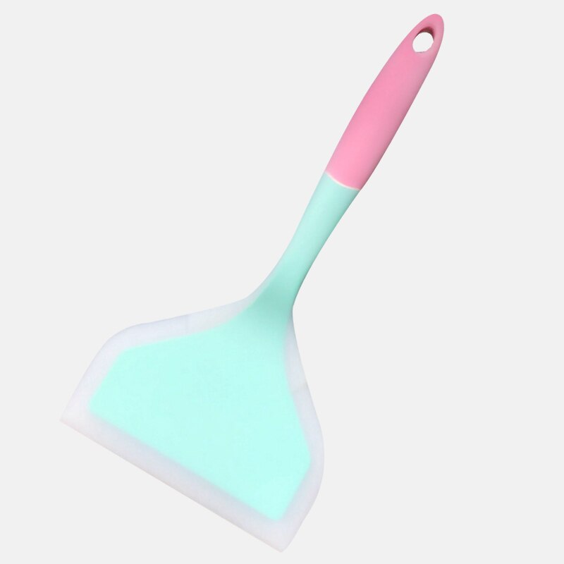 Rascador de cocina antiadherente, pala ancha de silicona, para carne, huevo, Pizza, espátulas, utensilios de cocina para el hogar: Mint Green