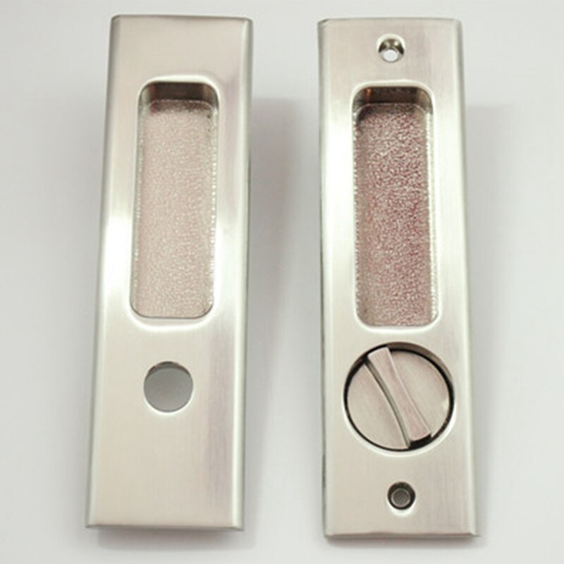 Square Sliding Door Lock Flush Handle Finger Pull Set Kitchen Bathroom Cabinet Locker with Keys Home Hardware