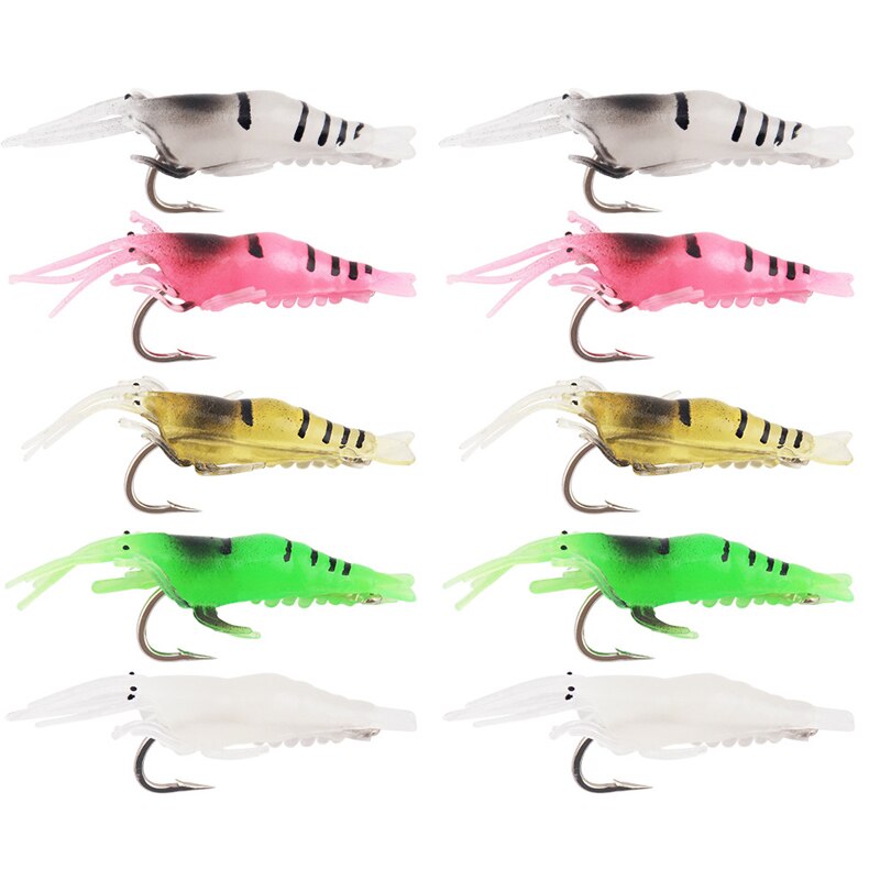 luminoso Gambero silicone artificiale esca simulazione morbido gambero con ganci carpa traballante per pesca affrontare/adescare/Accessori mare