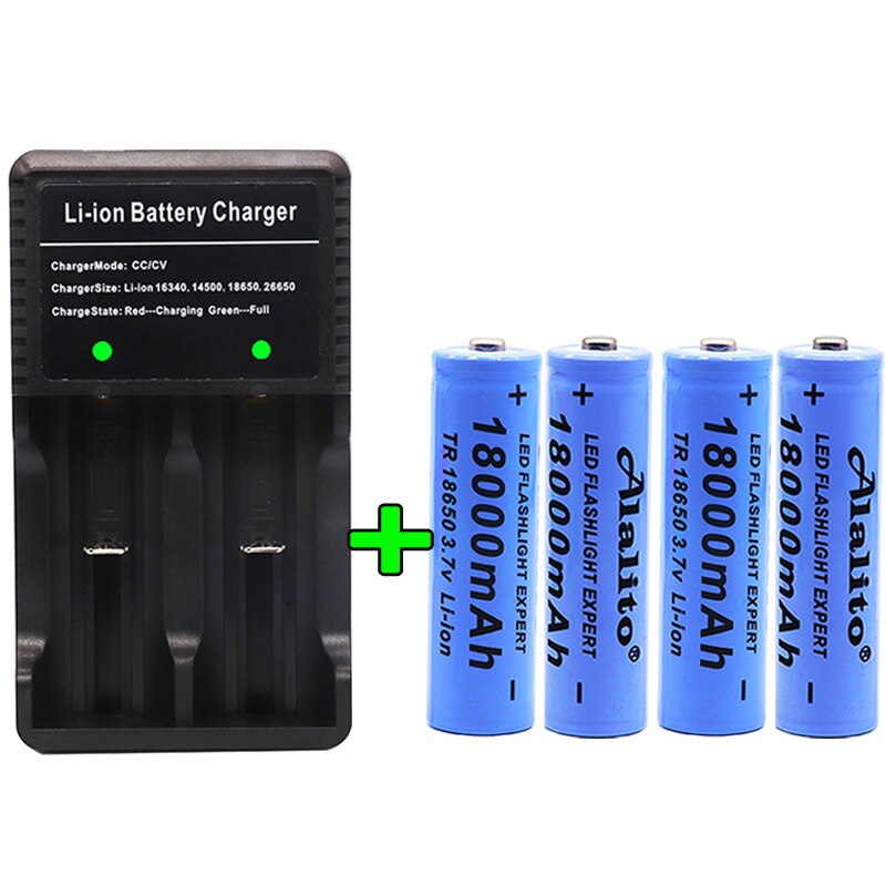 100% Original 3.7v 18000mah 18650 Lithium Rechargeable Battery For battery pack power tool Flashlight batteries+charger
