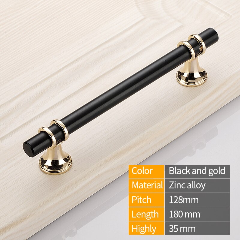 Black cabinet handle copper brushed kitchen cabinet door handle furniture drawer pull hardware pull rod handle: Greyish Brown