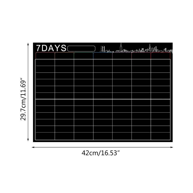 Planificador semanal de pizarra blanca magnética de 7 días para nevera de cocina, con 8 bolígrafos, 1 unidad, limpiaparabrisas magnético