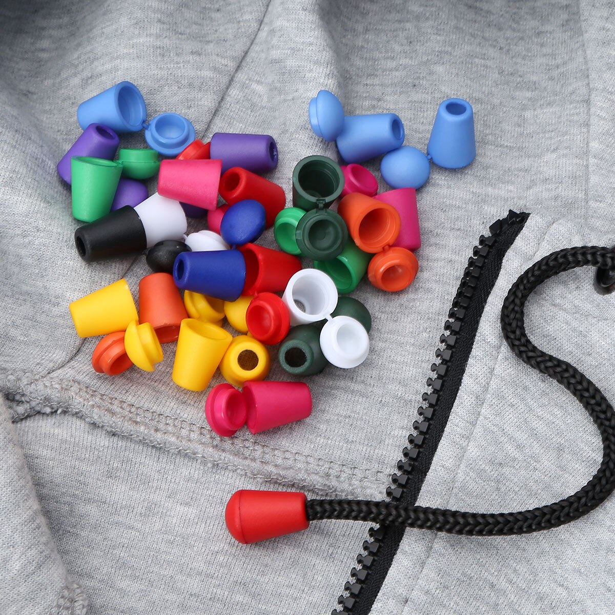 30 stuks koordstopper met afsluitbaar deksel, kunststof clip voor paracord, kleding, tassen, sportkleding, schoenen en accessoires