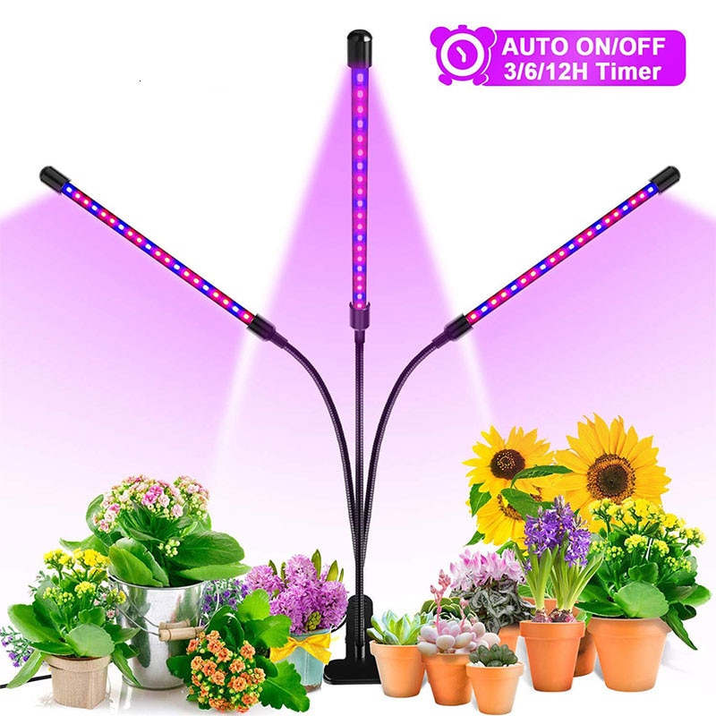 LED Plant Grow Light 18W 27W 36W Timer Phyto Lamp Voor 9 Dimbare Planten Volledige Spectrum Planten verlichting Voor Indoor Plant Zaailingen