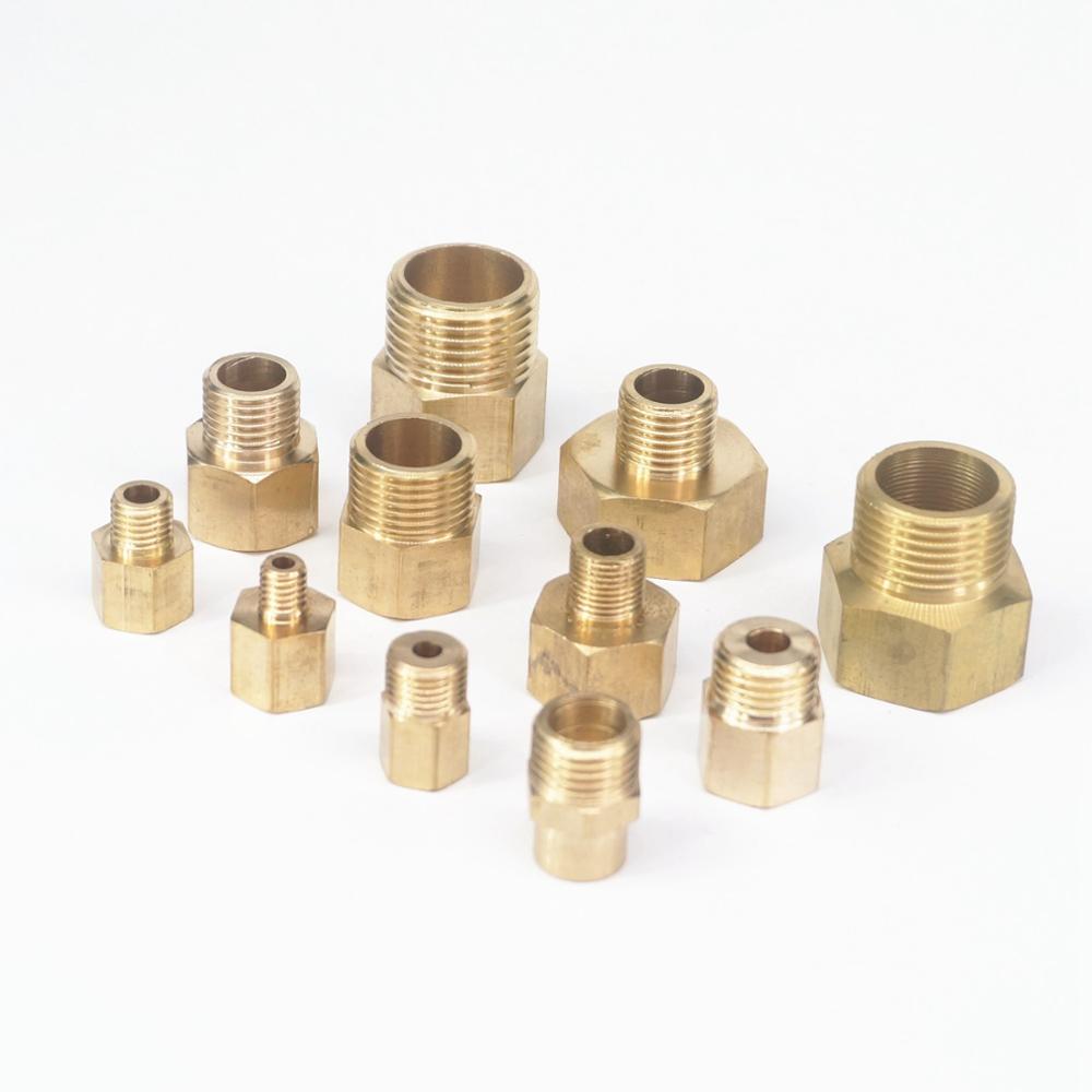 (2) M18x1.5 M20x1.5 M22x1.5 M27x2 Female - Sizes Male Thread Brass Female-Male Reducer Bushing Hex Pipe Fitting Pressure Gauge