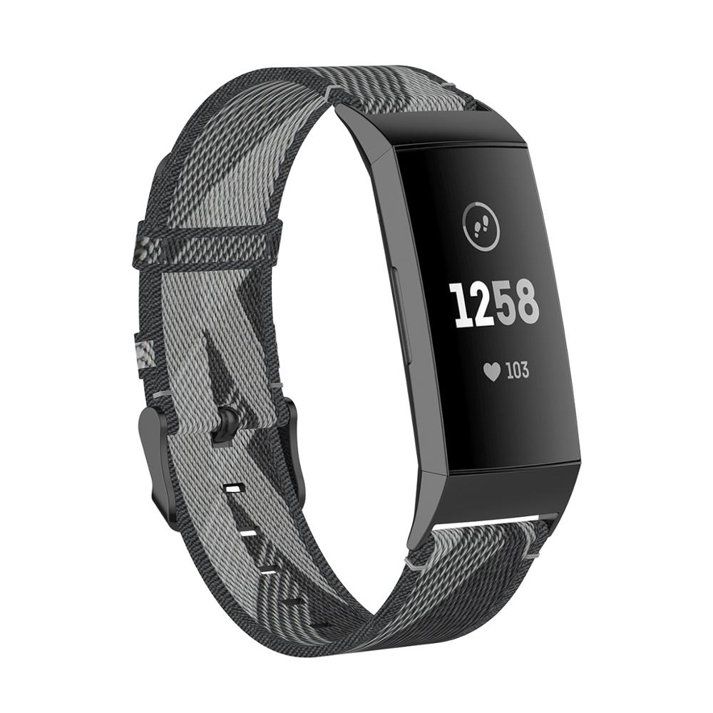 Sport Nylon Strap for Fitbit Charge 4 Band Soft Canvas Woven Watch Accessories Replacement Bracelet for Fitbit Charge 3 Bands