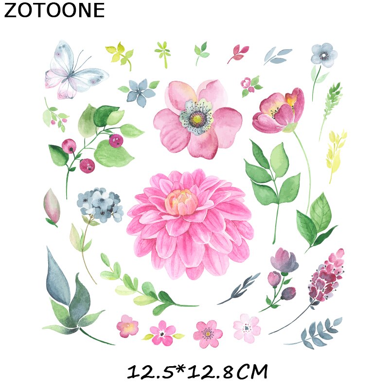 Patches Voor Kleding Ijzer Op Heat Transfers Applique Diy Bloem Dier Set Patch Gedrukt Toepassing Thermo Stickers D: 1487